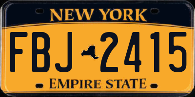NY license plate FBJ2415