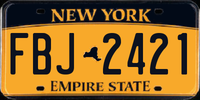 NY license plate FBJ2421