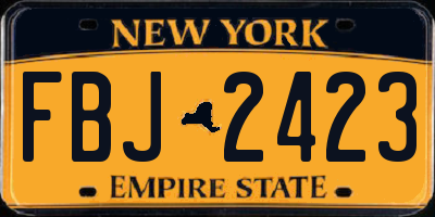 NY license plate FBJ2423