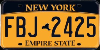NY license plate FBJ2425