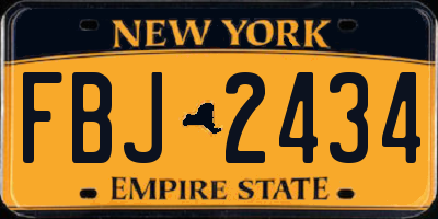 NY license plate FBJ2434