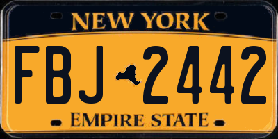 NY license plate FBJ2442