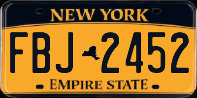 NY license plate FBJ2452
