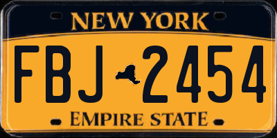 NY license plate FBJ2454
