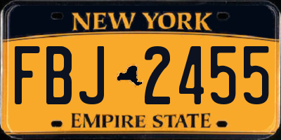 NY license plate FBJ2455