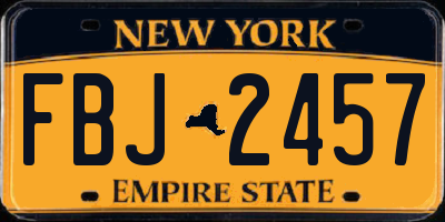 NY license plate FBJ2457