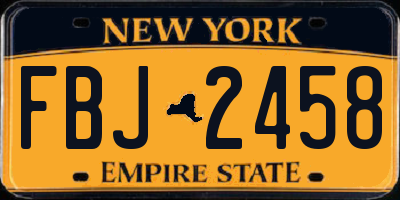 NY license plate FBJ2458