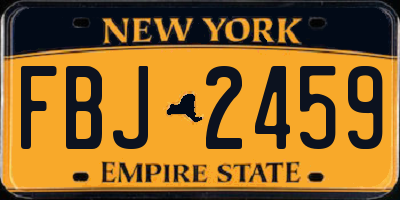 NY license plate FBJ2459