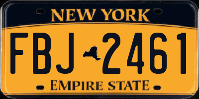NY license plate FBJ2461