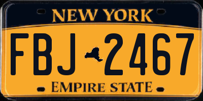 NY license plate FBJ2467