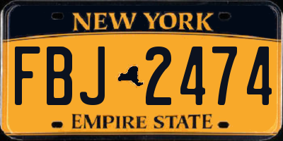 NY license plate FBJ2474