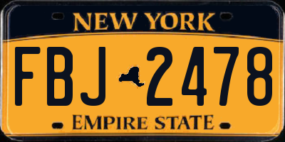NY license plate FBJ2478