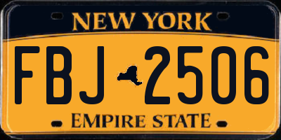NY license plate FBJ2506