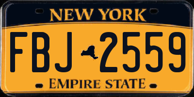 NY license plate FBJ2559