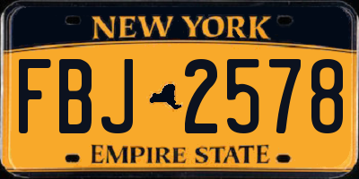 NY license plate FBJ2578