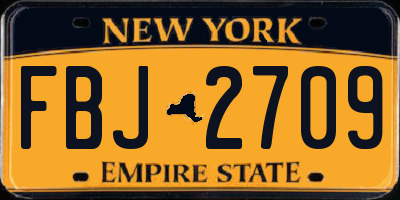 NY license plate FBJ2709