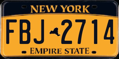 NY license plate FBJ2714