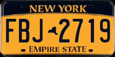 NY license plate FBJ2719