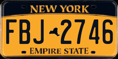 NY license plate FBJ2746