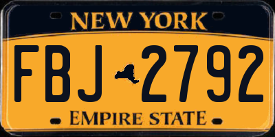 NY license plate FBJ2792