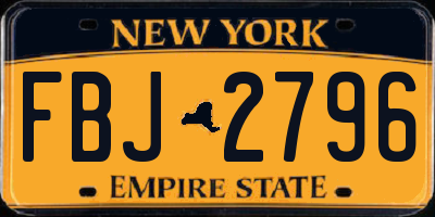 NY license plate FBJ2796