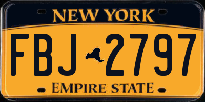 NY license plate FBJ2797