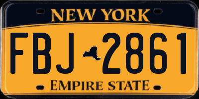NY license plate FBJ2861