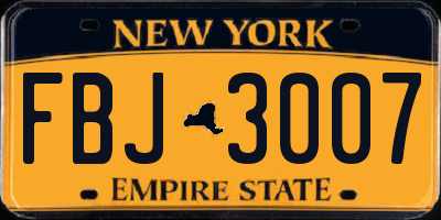 NY license plate FBJ3007