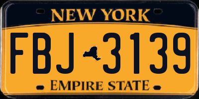 NY license plate FBJ3139