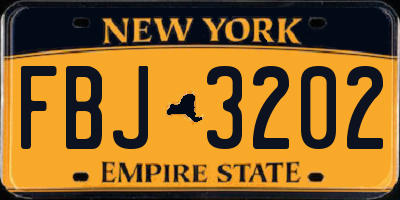 NY license plate FBJ3202