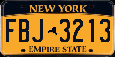 NY license plate FBJ3213