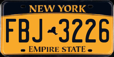 NY license plate FBJ3226