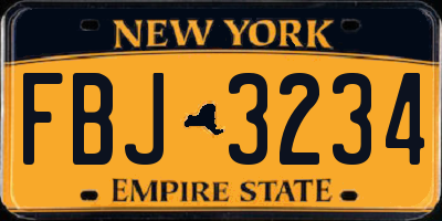 NY license plate FBJ3234