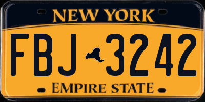 NY license plate FBJ3242