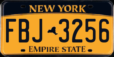 NY license plate FBJ3256