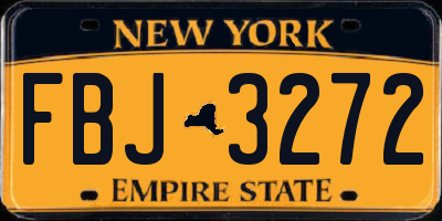 NY license plate FBJ3272