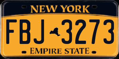 NY license plate FBJ3273
