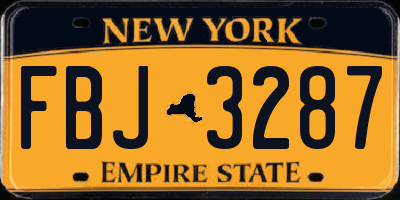 NY license plate FBJ3287