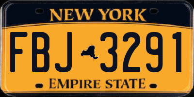NY license plate FBJ3291