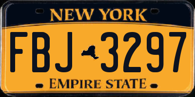NY license plate FBJ3297