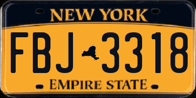 NY license plate FBJ3318