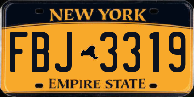 NY license plate FBJ3319