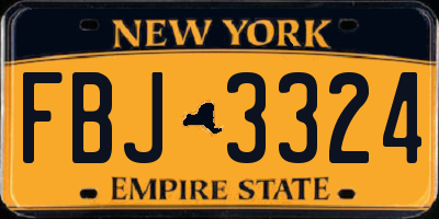 NY license plate FBJ3324