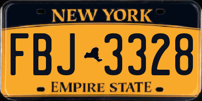 NY license plate FBJ3328