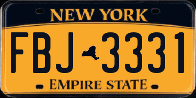 NY license plate FBJ3331