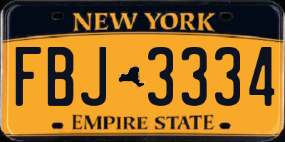 NY license plate FBJ3334