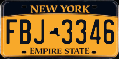NY license plate FBJ3346