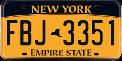 NY license plate FBJ3351
