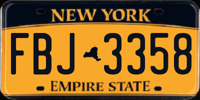 NY license plate FBJ3358