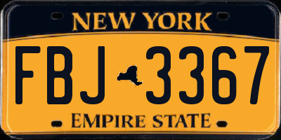 NY license plate FBJ3367